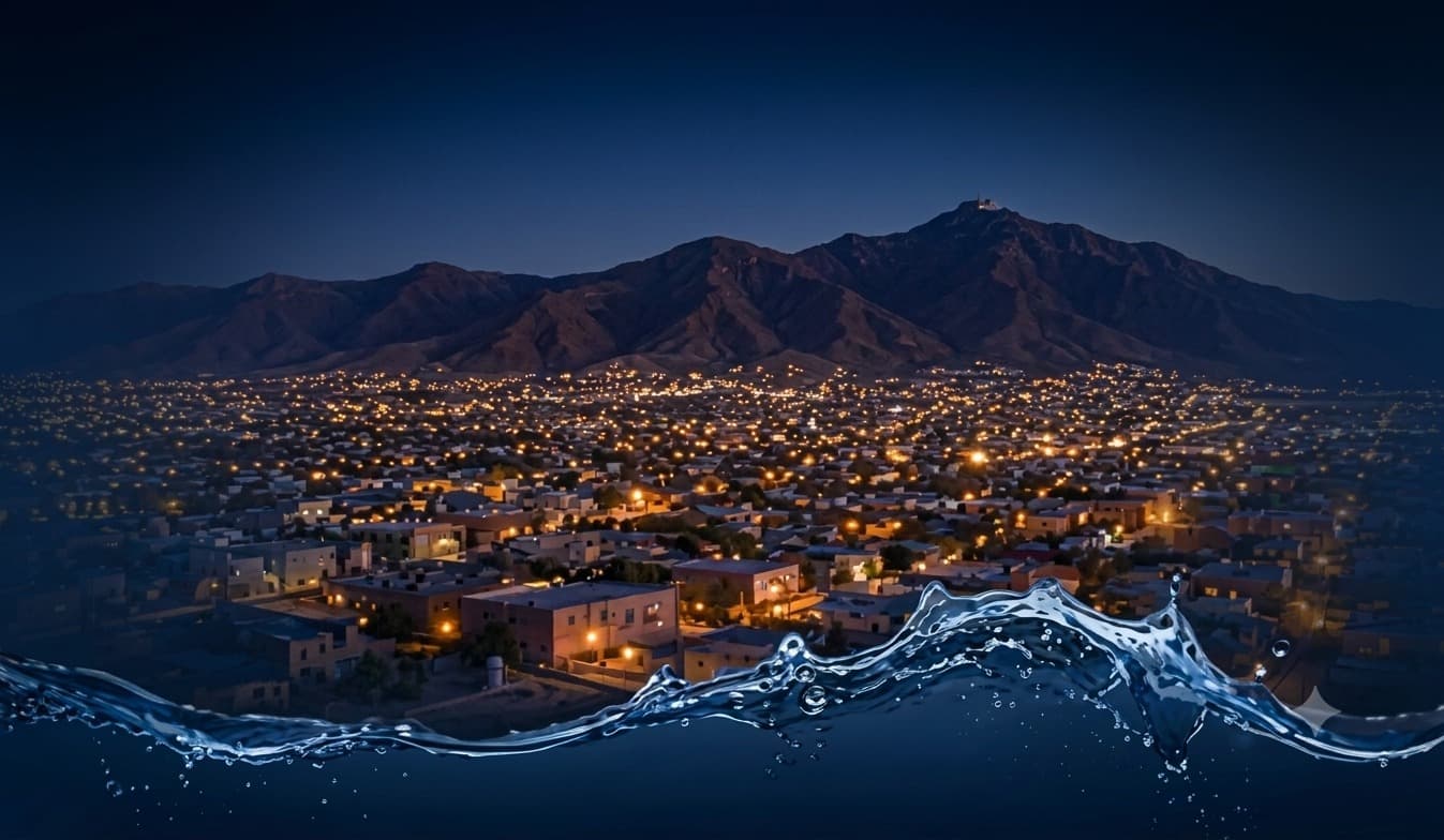 El Paso neighborhood skyline water backdrop